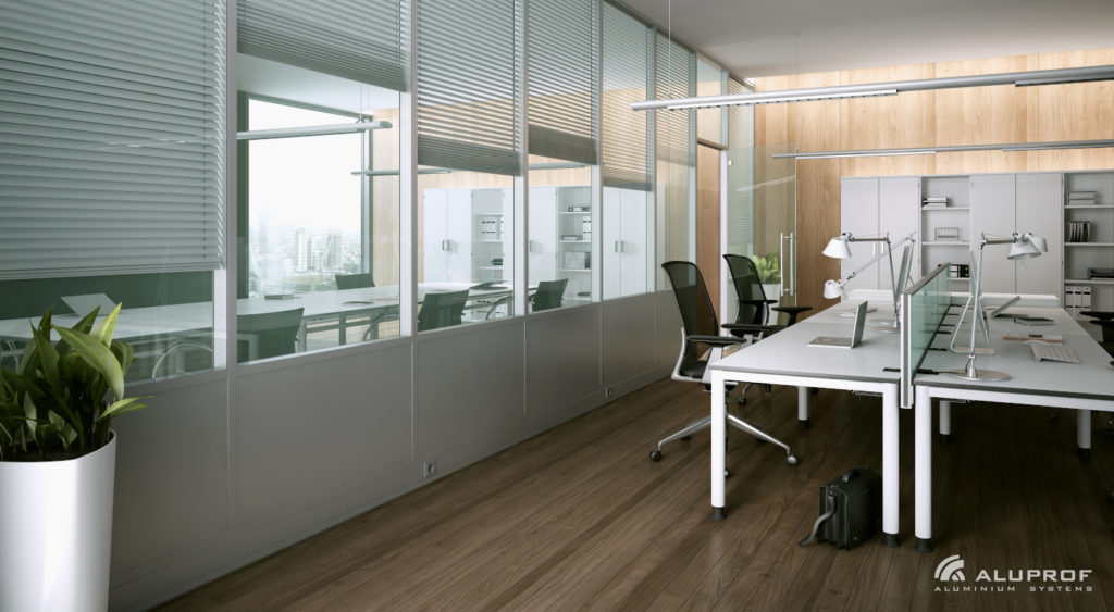 Internal aluminium constructions for offices